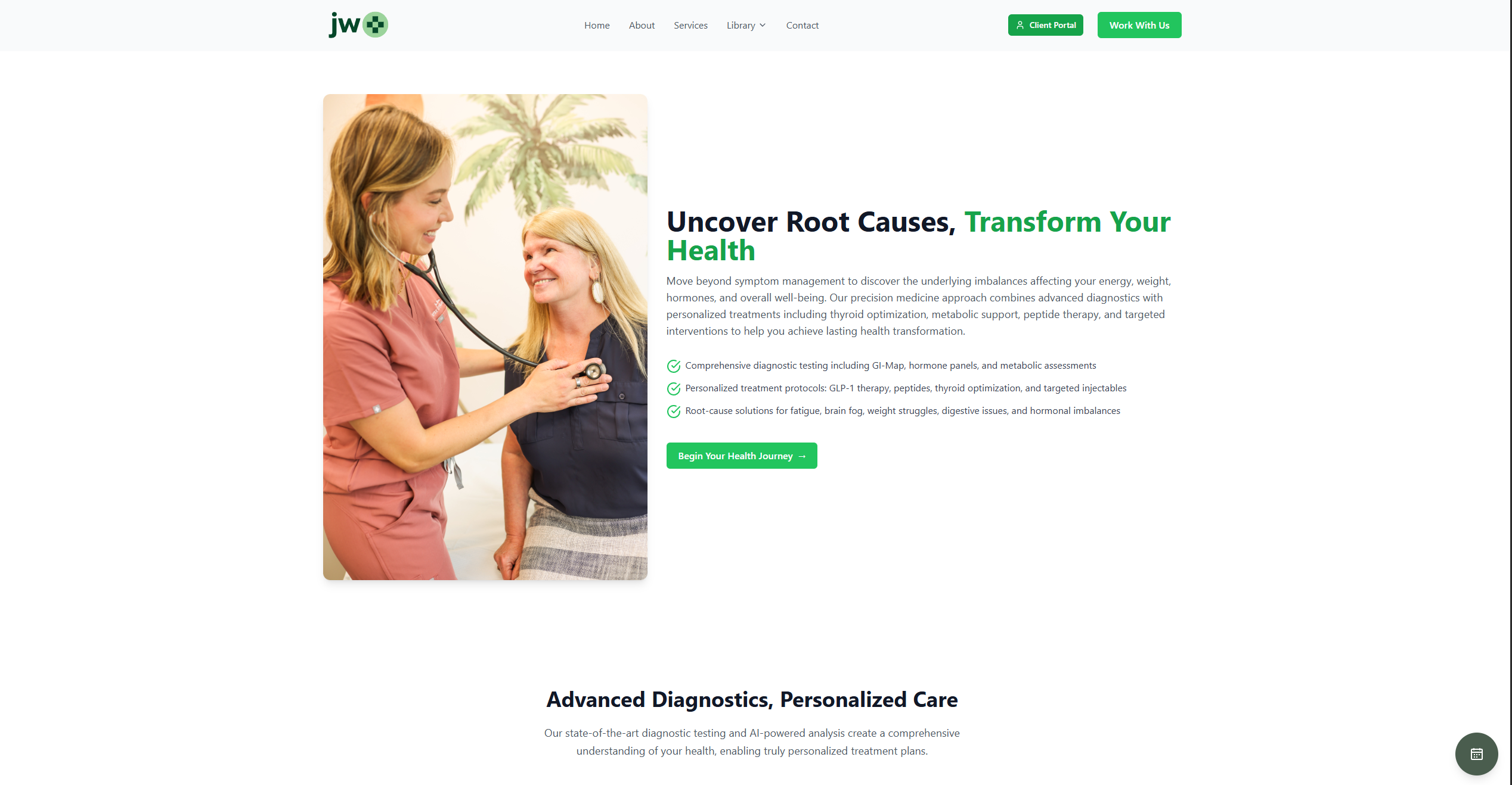 JW Precision Health - Professional healthcare design by WebSpin Studio
