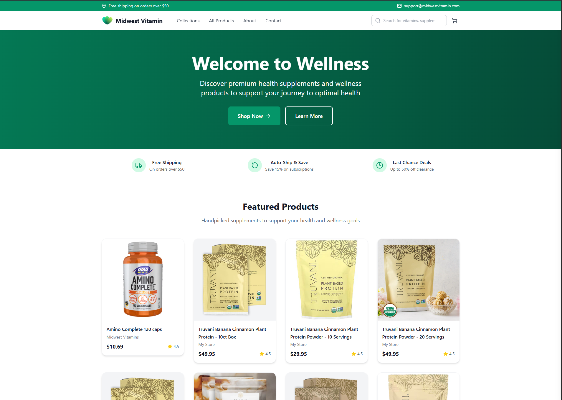 Midwest Vitamin - Professional ecommerce design by WebSpin Studio
